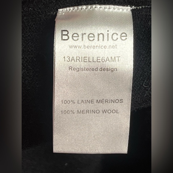 Berenice Black Merino Wool Sweater Angel Wings Raw Seams - Picture 7 of 7